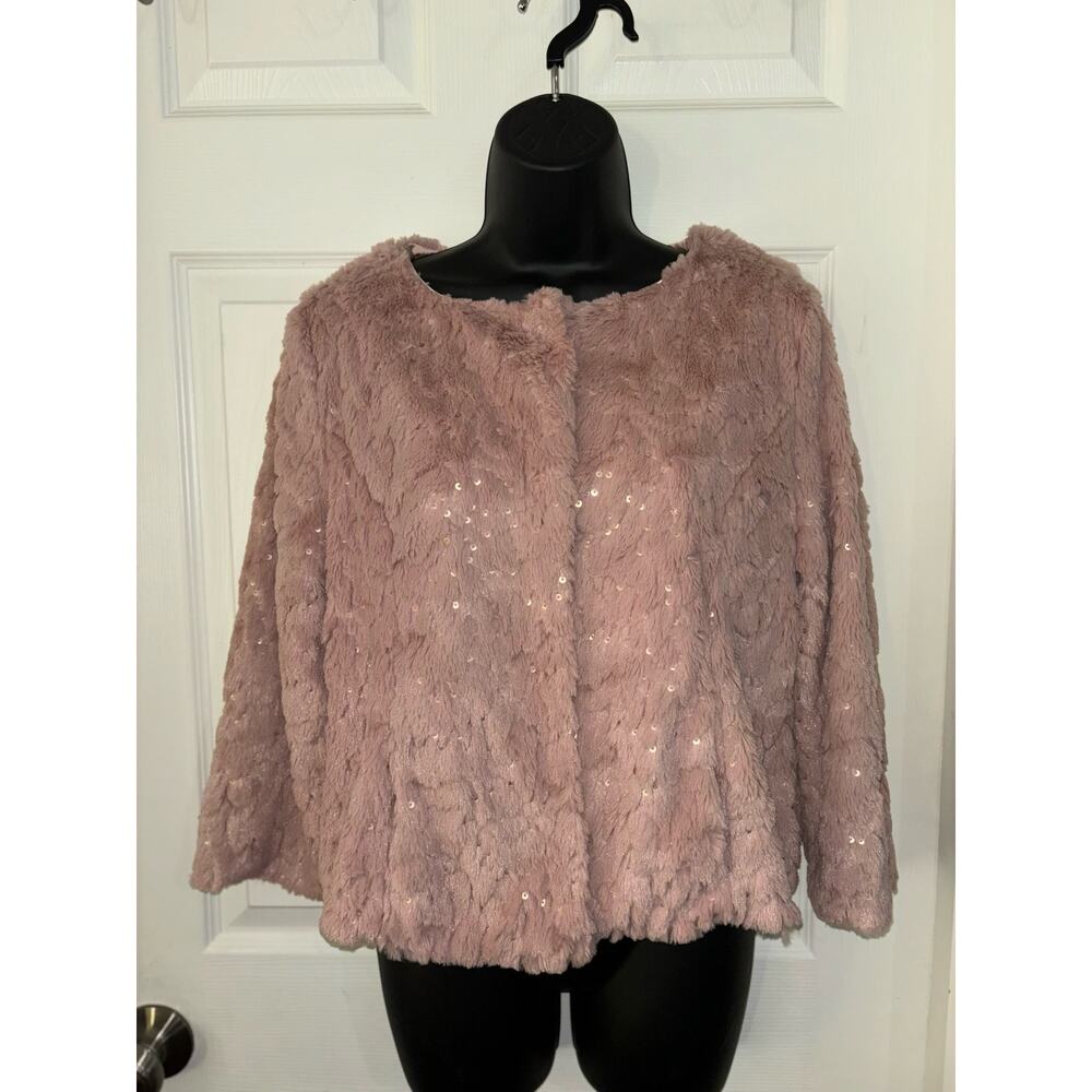 Sanctuary Pink Faux Fur Chubby Jacket Size Small